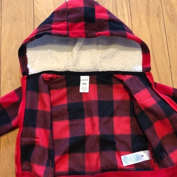 Carters Hoodie Lumberjack  Fleece Lined - Picture 3 of 4